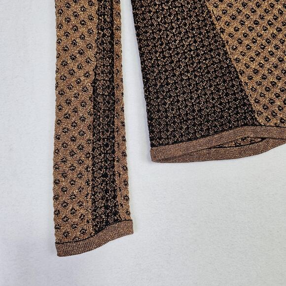 Rag & Bone Womens Metallic Amanda Sweater Chainmail Brown Copper Quiet Luxury XS - Picture 15 of 16